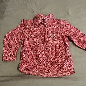 Vibrant Diamond Pattern Kids Button Down Shirt